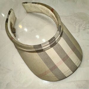 BURBERRY Vintage Check Sun Visor Hat Archive Beige Terry Lined FADED LUXE STEAL